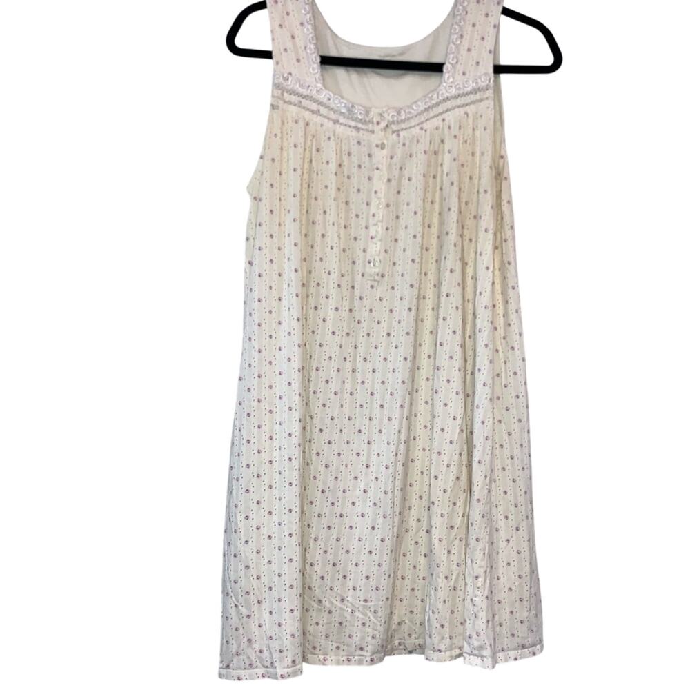 Floral & Cream Sleeveless Flannel Pajamas